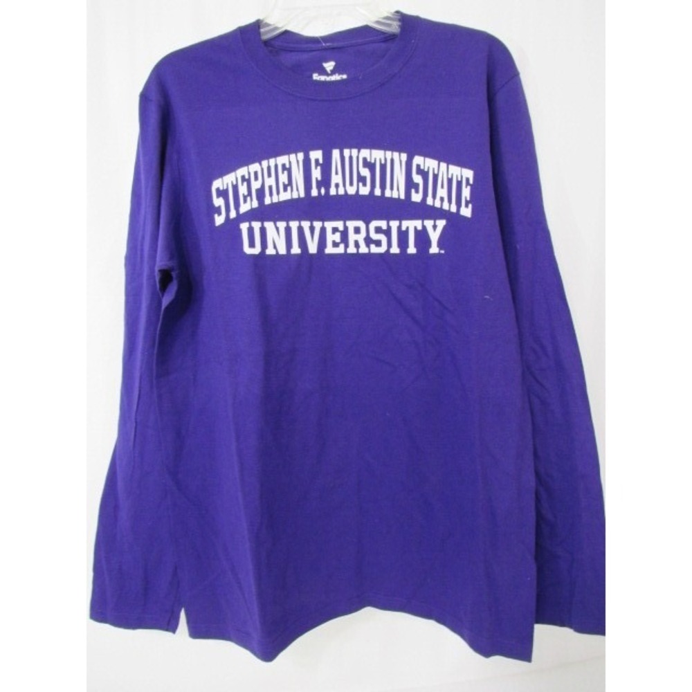 Stephen F. Austin Purple Cotton Logo T-Shirt Fantastic long slv